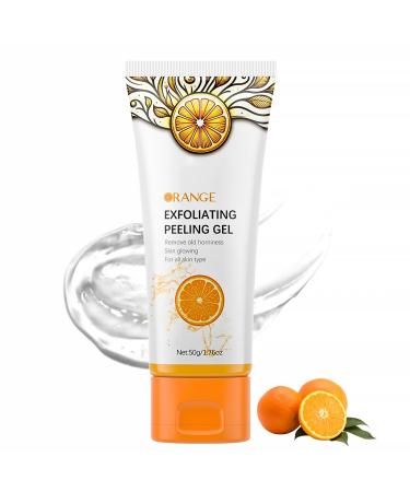 Orange Face Exfoliator with Vitamin C Deep Cleansing Facial Scrub Gel for Radiant Skin Blackhead Scrub Brightening & Gentle Exfoliation for Dull Dry Skin Smooth & Refreshed Complexion