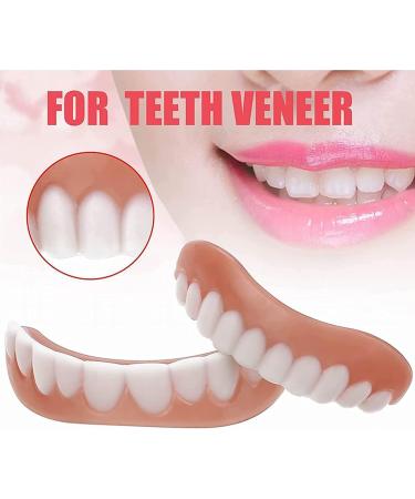 Buy 2 Pairs of Natural Tone Flexible Veneer False Teeth - Comfortable Cosmetic Teeth for Perfect Fit & Whitening | International Shipping - Buy Online on GoSupps.com