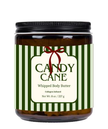 Christmas Candy Cane Whipped Body Butter | Ultra Creamy Peppermint Spearmint Blend | Nourishing | 8 oz Jar - Buy Online on GoSupps.com