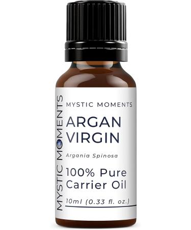 Mystic Moments Argan Virgin Carrier Oil 10ml - Pure Natural Vegan Oil for Hair Face Nails Aromatherapy & Massage - Non-GMO - Buy Online on GoSupps.com