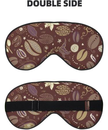 Coffee and Flowers Print Sleep Eye Mask | Soft Blindfold for Night Sleeping & Travel - Elastic Strap Headband - Buy Online on GoSupps.com