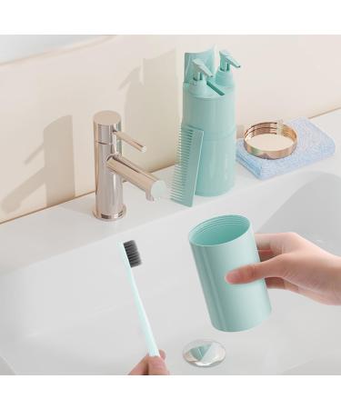 Travel Set - Portable Toothbrush Cup Gargling Cup & Storage Case for Business Trips - Convenient Travel Essentials in Gray and 2529 Green - Buy Online on GoSupps.com