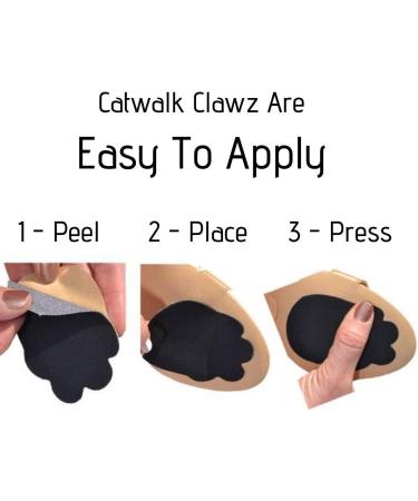 Catwalk Clawz Anti-Slip Grip Pads for Red Bottom Shoes - High Heel Sole Protector, Women's Size Foot Pads - Black Rubber - Buy Online on GoSupps.com