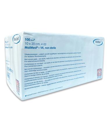 69care fleece compresses compressing unsteril 10x20 cm sterile 4 layers 100 pieces - wound base not adhesive - wound compresses for external wound care blood tort and secretion absorption 10 x 20 cm fleece compresses