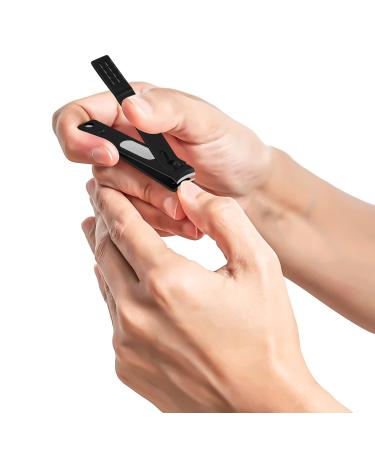 JAZZZNAP Black Nail Clippers Set - Ultra Sharp Fingernail & Toenail Clipper with Curved Blade Edge - 2 Count - Buy Online on GoSupps.com