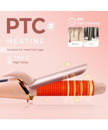 Mini Curling Tongs 25mm - Travel Hair Curler Iron, 5 Temp Settings, LED Display, Dual Voltage - Pink - Buy Online on GoSupps.com