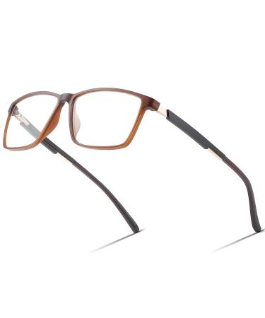 Blue Light Blocking Glasses for Men Anti Eyestrain Computer Gaming Eyeglasses UV Protection Blue Ray Glasses 89055-brown