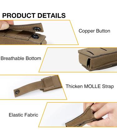 Idogear Tactical Pocket Pistol MAG Bag - Molle Open Holster for Glock M1911 92F 9mm .40 - Coyote Brown - Buy Online on GoSupps.com