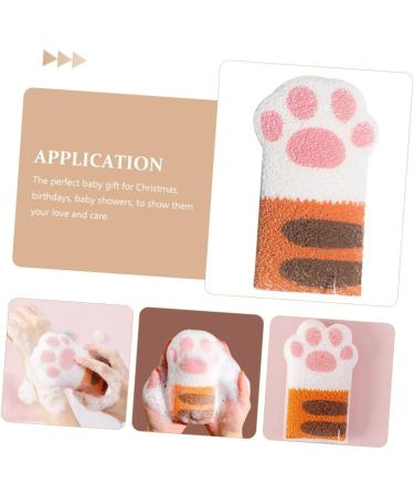 TOYANDONA Bath Cotton Shower Puff Sponge Soft Bath Sponge Cartoon Bath Bath Exfoliating Mitt Shower Mittens Wash Bath Towel Hydrophilic Animal Toddler Bagne Orange 12.5X7.5X2CM - Buy Online on GoSupps.com