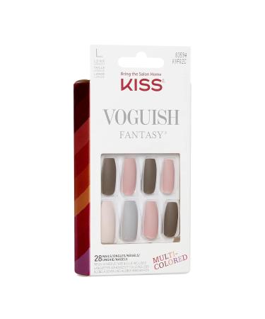 Kiss Voguish Fantasy Collection: Long Gel-Nagel Set with 24 Adhesive Strips Gel Nail Adhesive Manicure Stick & 28 Artificial Nails - International Shipping Available - Buy Online on GoSupps.com