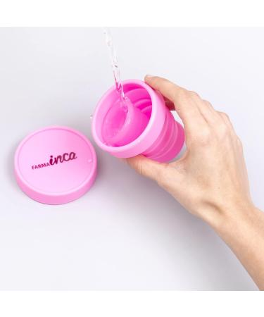 FARMA INCA Menstrual Cup with Sterilizer - Hypoallergenic Medical Silicone 12 Hours Protection Size L - Safe & Easy to Use Includes Carrying Case - Buy Online on GoSupps.com