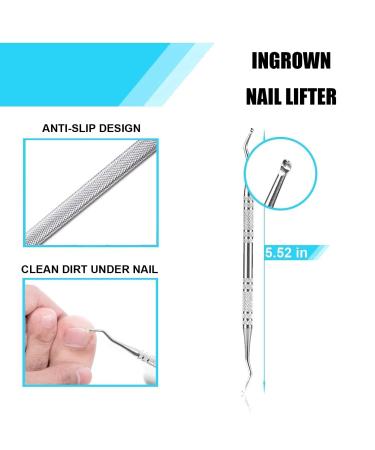 Ingrown Toenail Set - 5 Piece Professional Nail Tongs & Stainless Steel Manicure/Pedicure Kit by Oosofitt | Strong & Effective Care for Ingrown Toenails - Buy Online on GoSupps.com