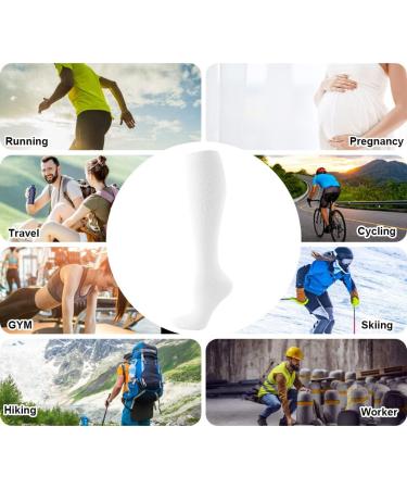 Hycoprot Compression Stockings for Men & Women - 3 Pairs 15-20 mmHg Support Socks for Fitness Running Cycling & Travel - White XXL - Buy Online on GoSupps.com