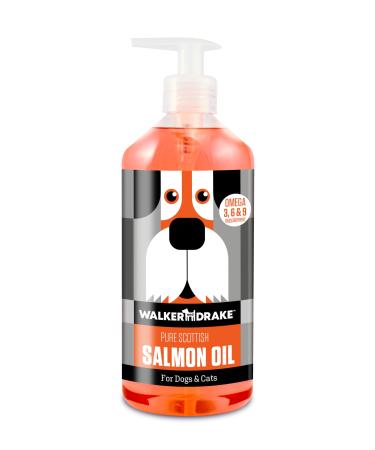 Walker & Drake Salmon Oil for Dogs & Cats - Pure Omega 3 6 & 9 Fish Oil Food Supplement | Treats Itchy Skin Joint Care Heart Health Natural Coat & Fussy Eaters 500ml - Buy Online on GoSupps.com