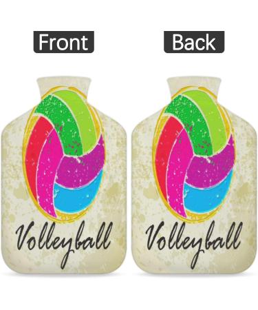Retro Volleyball Heat Bottle with Cover - 2L PVC Sports Hand & Foot Warmer for Pain Relief & Cold Therapy - Buy Online on GoSupps.com