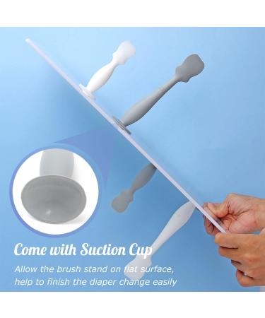 Baby Diaper Cream Spatula 4 Pack Baby Diaper Brush with Humanized Handle and Suction Cup Baby Cream Applicator Newborn Butt Paste Spatulas (Grey & White) - Buy Online on GoSupps.com