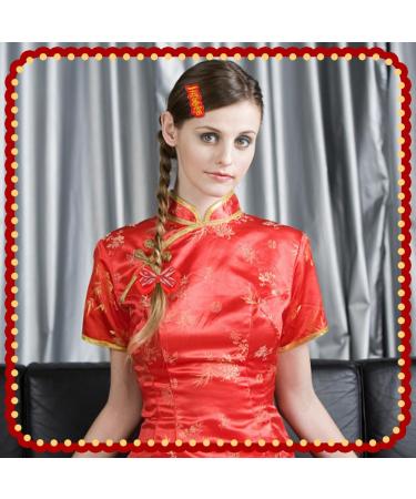 AHANDMAKER 8 Pairs Chinese Style Hair Clips Chinese New Year Hair Accessories Christmas Hair Clips Cartoon Pattern Bow Hair Clip for Christmas Spring Festival Decor Chinese Style Hair Clips#5 - Buy Online on GoSupps.com
