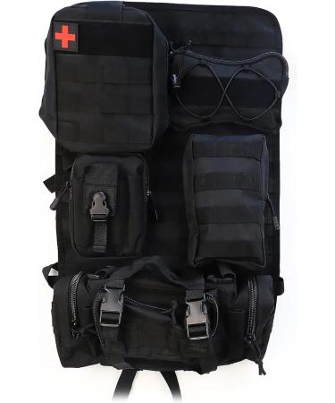Mocoli Tactical Car Seat Organizer - Backrest Protection with 5 Removable Bags | Universal Fit for Most Vehicles - Black - Buy Online on GoSupps.com