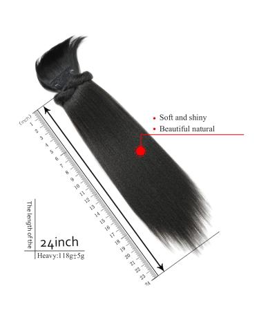 Clke 24-Inch Yaki Ponytail Extension - Long Synthetic Clip-In Ponytail for Afro Kinky Straight Hair - Buy Online on GoSupps.com