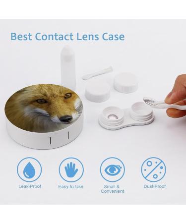 Cool Fox Round Case - Portable Contact Lens Kit with Mirror | Cute Lens Holder for Easy Storage - Buy Online on GoSupps.com