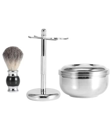Syrisora Professional Men's Shaving Set - Badger Hair Brush Alloy Stand & Soap Bowl | Premium Grooming Essentials - Buy Online on GoSupps.com