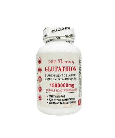 GLÜPA GLUTATHIONE CAPSULES 1500,000 MG 100% VEGAN Food Supplement Anti-Aging Effect, Hyperpigmentation Care and Dark Spot Remover (2 Boxes Purchased = 2 Months Vitamin C Treatment Provided)