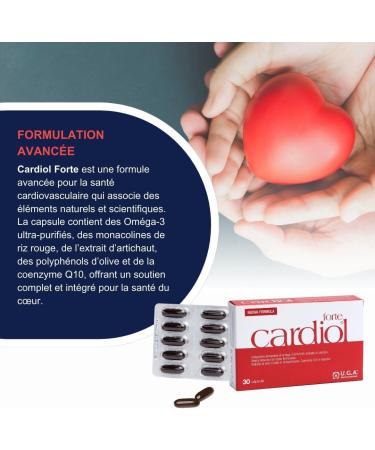 Cardiol Forte - Omega-3 EPA/DHA - Folic Acid Coenzyme Q10 and Vitamin E - for the Heart Well - Monacolin with Fermented Red Rice - For Adults - 30 Capsules - Buy Online on GoSupps.com
