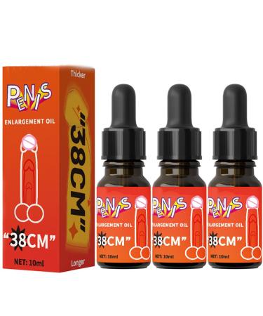 BAWUTZ 10 ml d'huile d'agrandissement du p nis huile de massage pour hommes pour le sexe agrandissement du p nis extra fort les hommes am liorent l' rection et retardent l' jaculation (3PC)