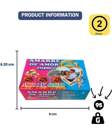  BOEMY Pack of 2 esoteric love anchor soaps 95g each | Attraction couple union and love rituals | Esoteric baths and spiritual energy - Buy Online on GoSupps.com