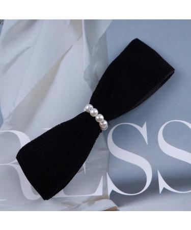 Yheakne Vintage Satin Bow Hair Clip Black Velvet Hair Barrette Winter Pearl Hair Holder Clip French Bow Barrette Headwear Bowknot Hair Accessories for Women and Girls Gifts - Buy Online on GoSupps.com