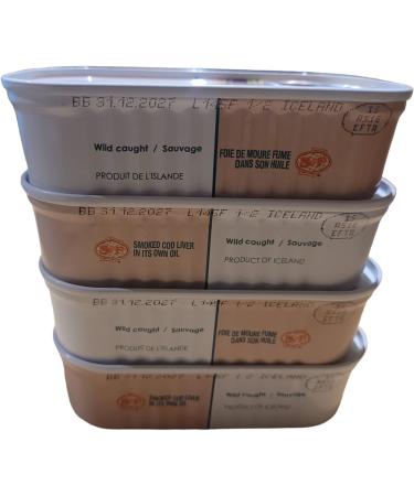 Icelandic Cod Liver in Its Own Oil - 120g - Pack of 4 - Buy Online on GoSupps.com