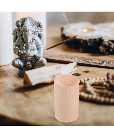 Healeved 4pcs Wood Essential Oil Diffusers Cylinder Small Round Wooden Diffusers for Essential Oils Aromatherapys Khaki - Buy Online on GoSupps.com