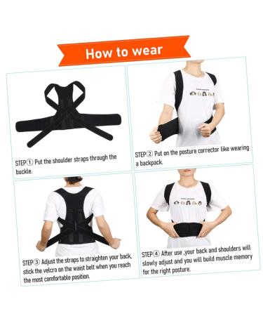 Beavorty Hunchback Belt Support & Posture Straightener for Heating Pad - Upper Back Support Bracket for Men - Black Fabric - Buy Online on GoSupps.com