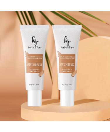 CC+ Cream SPF30PA+++ with Vitamin E|Instant Spot Coverage Light Makeup Glow|Tinted moisturizer|Lightweight| 50ml Pack of 2 (Buy 2 Quantity Get 1 Quantity Free)