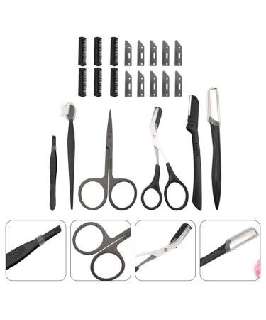 FRCOLOR Beauty Makeup & Eyebrow Tools Set - 2 Facial Razors for Women | Brow Trimmer & Grooming Kit | Black - Perfect Eyebrow Shaver & Face Razor - Buy Online on GoSupps.com