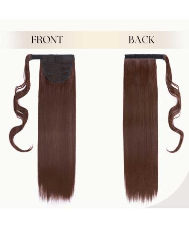 Shop S-noilite Clip-In Hair Extensions - 58cm Dark Auburn Ponytail Braid - Realistic Smooth & Versatile Colors - International Shipping Available - Buy Online on GoSupps.com