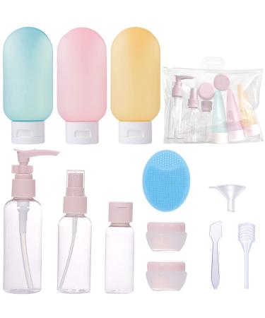 Travel Bottles Set for Toiletries TSA Approved Travel Size Containers Leak Proof Silicone Squeezable Spray Bottles Jars for Women Men 12 Pack Toiletry Bottles for Shampoo Lotion Body Wash (12 PCS)