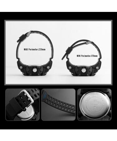 Men's Analog-Digital Sports Watch | 50M Waterproof Military | LED Screen | Stopwatch & Alarm | Black - Buy Online on GoSupps.com