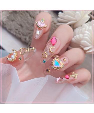 Dornail 3D Star Moon Nail Charms | Colorful Heart Rhinestones | Nail Gems for Nail Art | Geometry Rhinestone Decorations | Nail Kit 1 Box - Buy Online on GoSupps.com