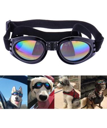 N/ A 2 Pcs Dog Goggles Adjustable Strap Dog Goggles Eye wear Protection for Travel Skiing Black UV Protection Waterproof Sunglasses for Dog (Black) - Buy Online on GoSupps.com