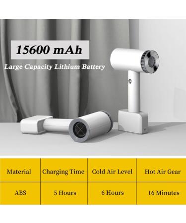 N/A Portable Travel Cordless Hair Dryer Low Heat Rechargeable Handheld Hair Dryer w/15600mAh Built-in Battery Hair Dryer for Women Kids Pet Outdoor Camping Beach White - Buy Online on GoSupps.com