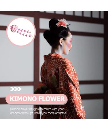 Gadpiparty Japanese Hair Accessories Hair Accessory Tassel Hairpins Floral Hair Clip Hair Ornament Flower Hair for Weddings Hanfu Hair Accessories Alloy Women's Pink Manual Clip - Buy Online on GoSupps.com