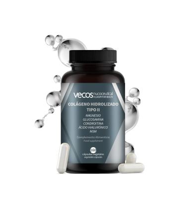 VECOS | Type II Hydrolyzed Collagen with Chondroitin & Hyaluronic Acid | 160 Capsules | Helps Prevent Joint Pain & Inflammation | Anti-Inflammatory & Antioxidant Effect