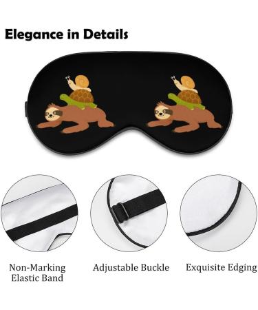 Slow Turtle and Snail Riding Sloth Sleep Mask - Adjustable Eye Cover for Sleeping and Travel - Buy Online on GoSupps.com