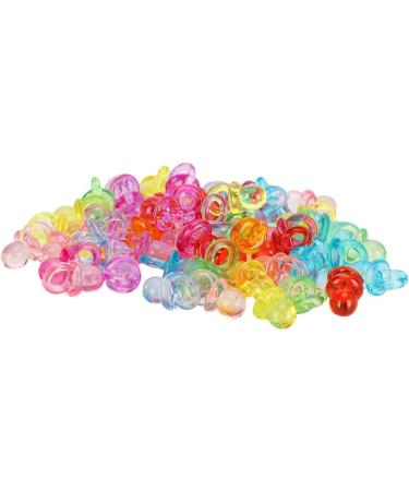 Pack of 100 Acrylic Pacifiers - Soothing Mini Color Toys for Baby Baptism - Transparent Mixed Colors - Perfect for International Shipping - Buy Online on GoSupps.com