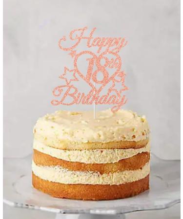 bng-bng 18th Birthday Cake Topper Rose Gold Glittery Happy 18th Birthday Cake Cupcake Toppers For Girls 18 Eighteen Years Old Birthday Party Supplies Decorations - Buy Online on GoSupps.com