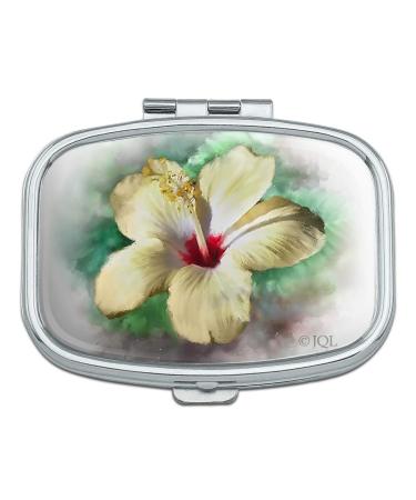 Tropical Yellow Hibiscus Flower Hawaiian Vacation Rectangle Pill Case Trinket Gift Box