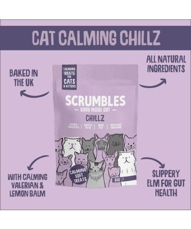 Scrumbles Chillz Cat Calming Treats 60g - Natural Anxiety Relief for Cats - Buy Online on GoSupps.com