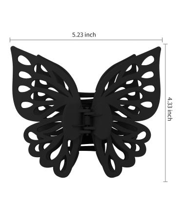 YISSION 2PCS Big Butterfly Hair Clips for Women - Cute Large Hair Claw Clips for Thin & Thick Hair - Beige & Black Hair Accessories - Buy Online on GoSupps.com