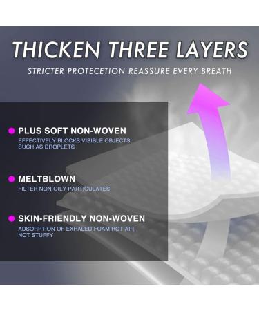 Lamy 50 PCS Black Disposable Face Masks - 3 Ply Breathable Protection for Men and Women - Buy Online on GoSupps.com
